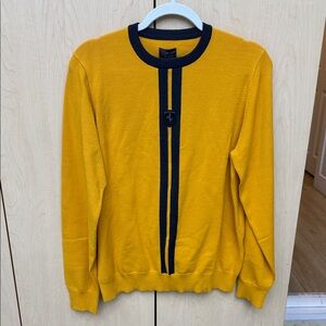 Scuderia Ferrari Men's Mustard Sweater with Black Details